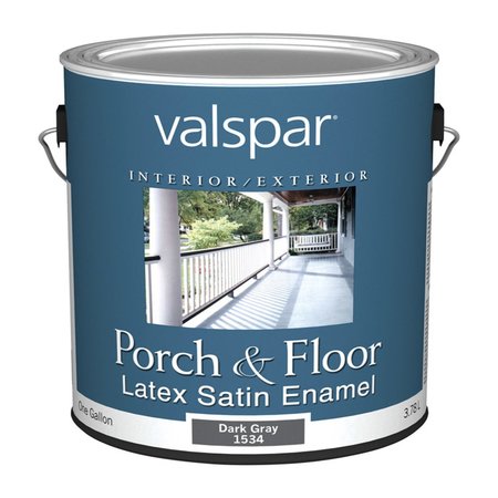 VALSPAR Porch and Floor Paint, Satin, Dark Gray, 1 gal 027.0001534.007